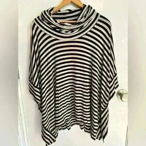 Andrea Jovine women’s pullover cowl neck cardigan baggy stripes size Medium